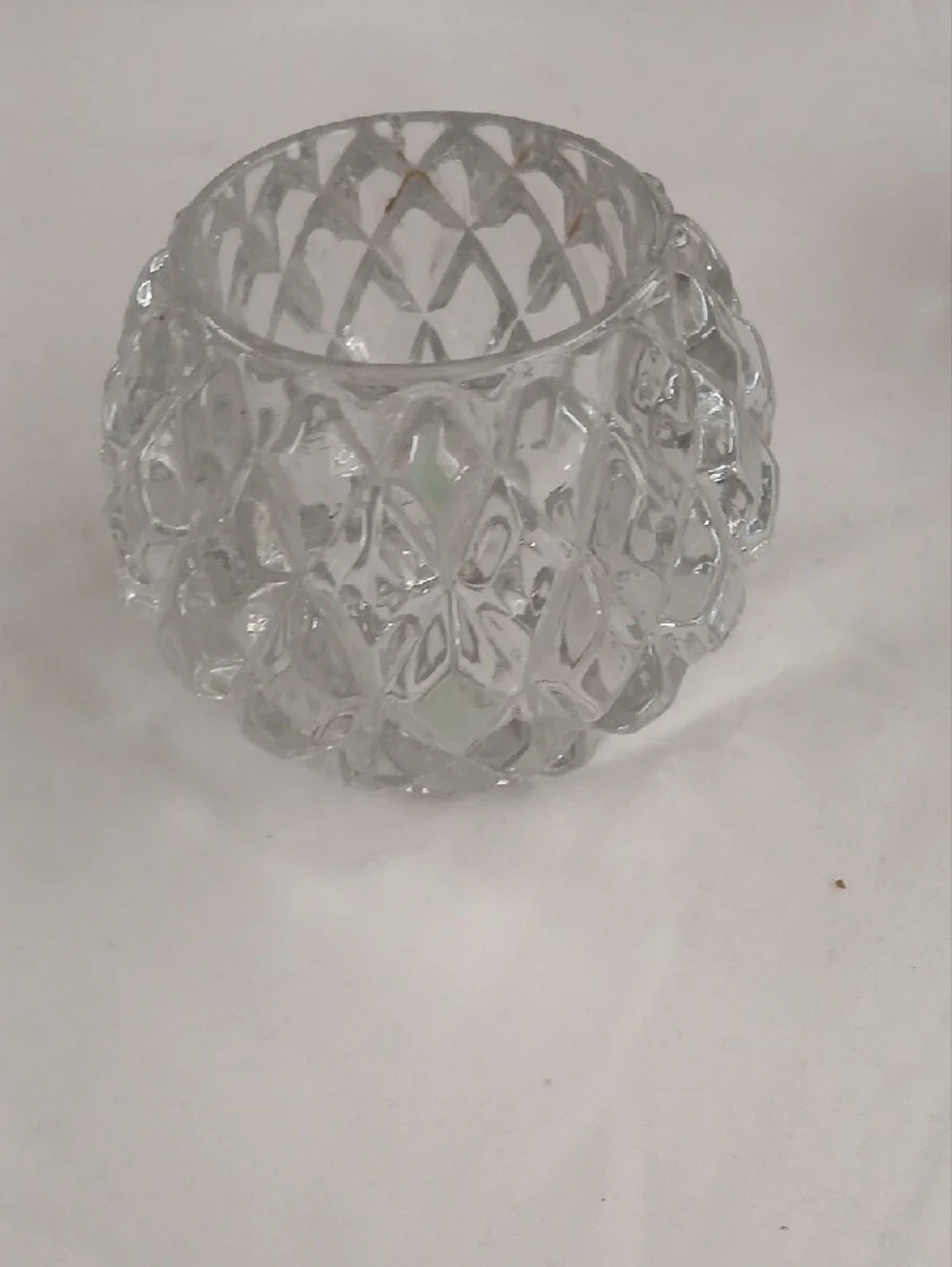 Clear Glass Textured Votive Candle Holders - Set of 2